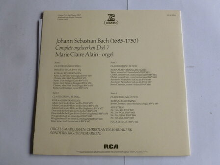 Bach - Marie Claire Alain / Complete Orgelwerken Deel 7 (2 LP)
