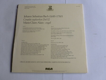 Bach - Marie Claire Alain / Complete Orgelwerken Deel 12 (2 LP)