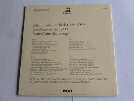 Bach - Marie Claire Alain / Complete Orgelwerken Deel 10 (2 LP)