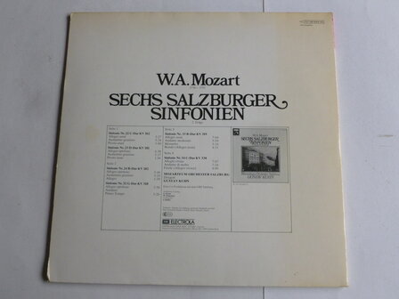 Mozart - Sechs Salzburger Sinfonien / Gustav Kuhn (2 LP)