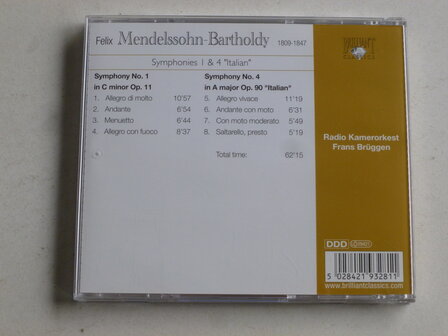 Mendelssohn - Symphonies 1 &amp; 4 / Frans Br&uuml;ggen