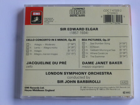 Elgar - Cello Concerto / Jacqueline du Pre , Barbirolli
