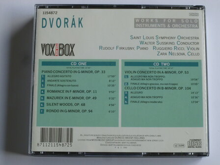 Dvorak - Works for Solo instruments &amp; orchestra / Walter Susskind,  (2 CD)