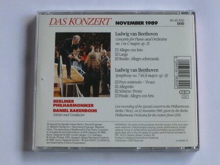Das Konzert november 1989 / Daniel Barenboim, Berl. Philh.