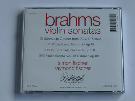 Brahms - Violin Sonatas / Simon Fischer, Raymond Fischer