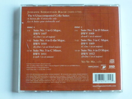 Yo-Yo Ma - Bach Cello Suites (2 CD) remastered