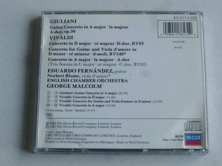 Vivaldi / Giulliani - Guitar Concertos , Eduardo Fernandez, Malcolm