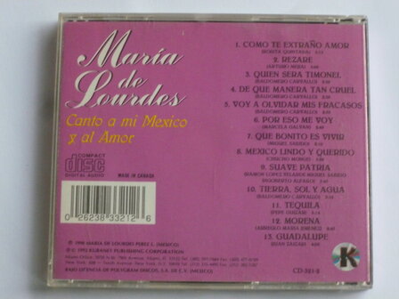 Maria de Lourdes - Canto a mi Mexico y al Amor