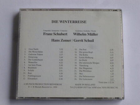 Schubert - Winterreise / Hans Zomer &amp; Gerrit Schuil