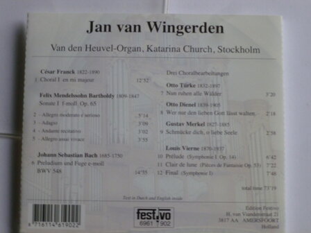 Jan van Wingerden - van den Heuvel Organ, Stockholm