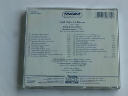 Carl Heinrich Graun - Der Tod Jesu / Zadori , Pal Nemeth