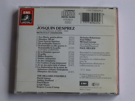 Josquin Desprez - Motets et Chansons / The Hilliard Ensemble