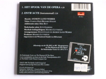 Henk Poort &amp; Joke de Kruijf - Het Spook van de Opera (CD Single)