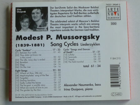 Mussorgsky - Song Cycles / Alexander Naumenko, Ossipova