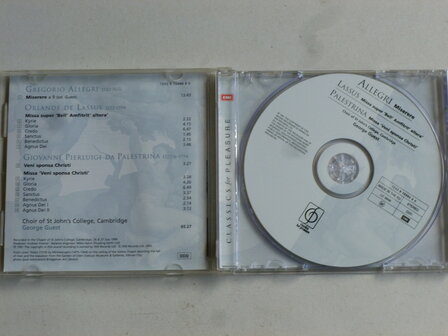 Allegri, Lassus, Palestrina - Choir of St. John's College, Cambridge , George Guest