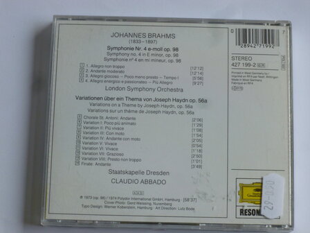 Brahms - Symphonie 4 / Claudio Abbado