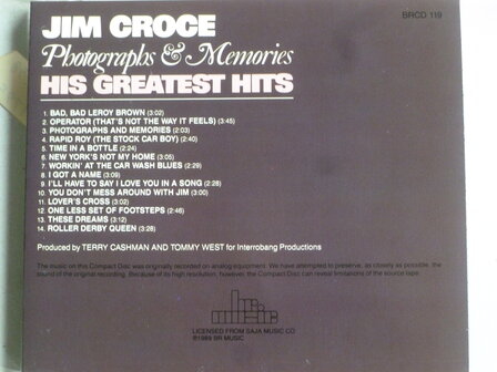 Jim Croce - Photographs and memories / His Greatest Hits