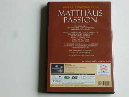 Bach - Matth&auml;us Passion / Emma Kirkby, Stephan Cleobury (DVD)