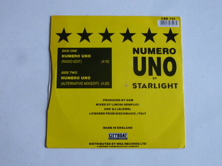 Starlight - Numero Uno (vinyl single)