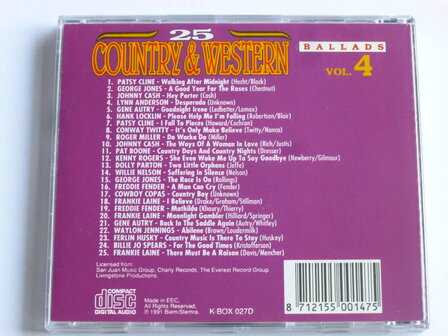 25 Country &amp; Western Ballads  vol. 4