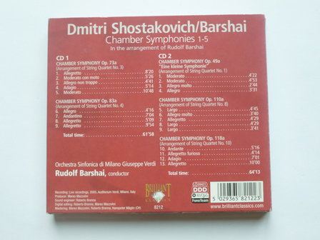 Shostakovich / Barshai - Chamber Symphonies 1-5 (2 CD)