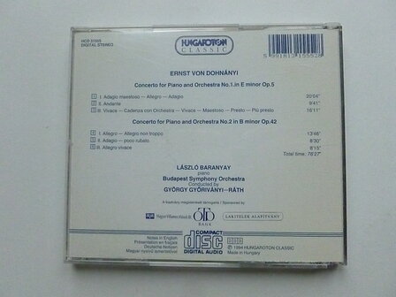 Dohnanyi - Concerto for piano and Orchestra 1, 2 / Laszlo Baranyay