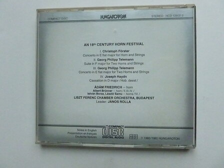 An 18th Century Horn Festival - Adam Friedrich / Janos Rolla