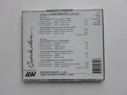 Beethoven - The 5 cello sonatas / Richard Markson