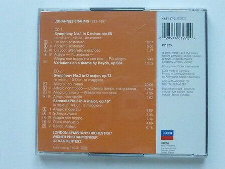Brahms - Symphonies 1 &amp; 2 / Istvan Kertesz (2 CD)