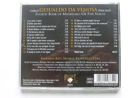 Gesualdo da venosa - fourth book / Ensemble arte Musica
