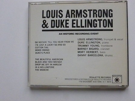 Louis Armstrong &amp; Duke Ellington - Historic recording event