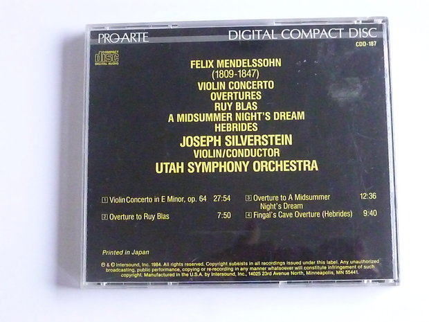 Mendelssohn - Violin Concerto / Joseph Silverstein