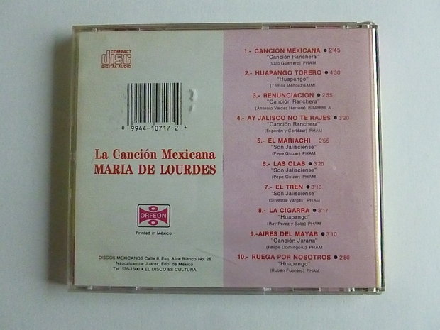 Maria de Lourdes - La Cancion Mexicana