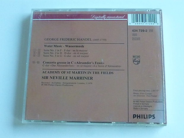Handel - Water Music / Sir Neville Marriner