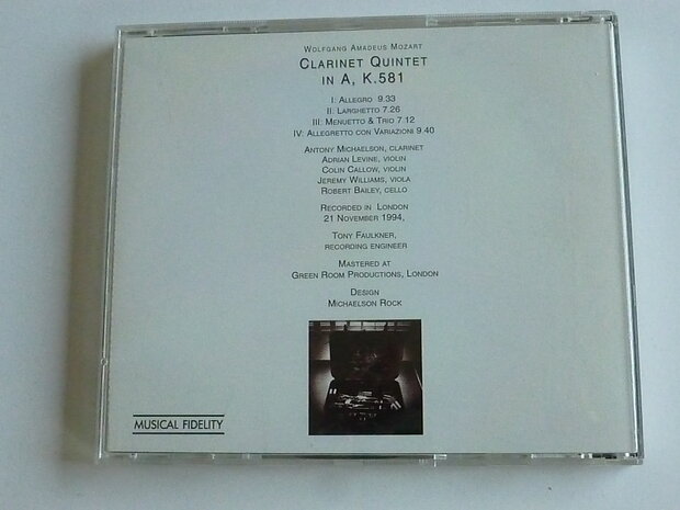 Mozart - Clarinet Quintet / Antony Michaelson (gesigneerd)