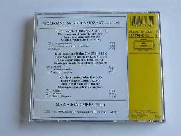 Mozart - Klaviersonate / Maria Joao Pires
