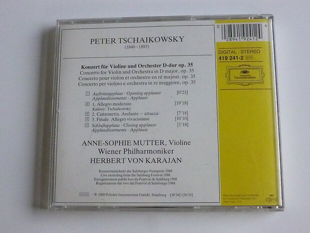 Tschaikowsky - violinkonzert / Anne sophie Mutter, Karajan