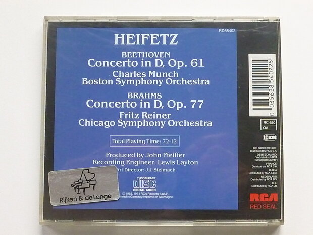 Heifetz - Beethoven / Brahms
