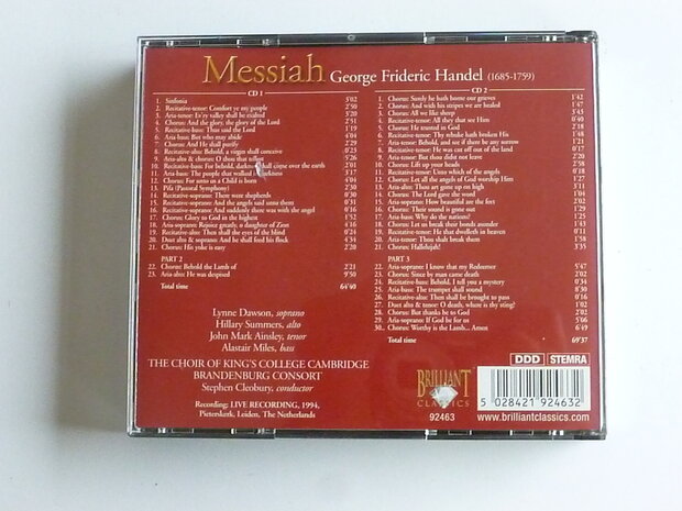 Messiah - Choir of King's College Cambridge / Stephen Cleobury (2 CD)
