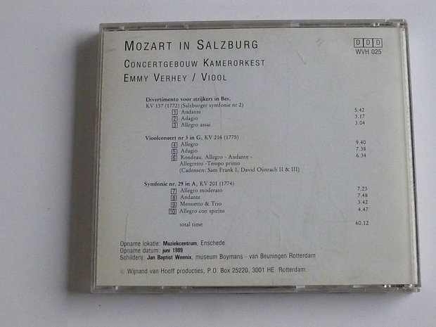 Mozart in Salzburg - Concertgebouw Kamerorkest / Emmy Verhey