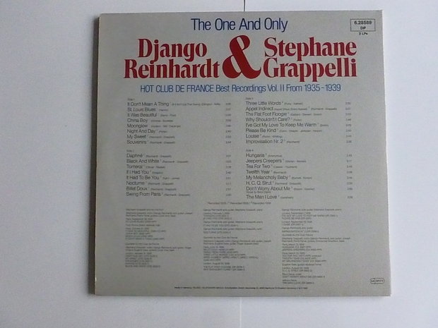 Django Reinhardt & Stephane Grappelli - The One and Only (2 LP)