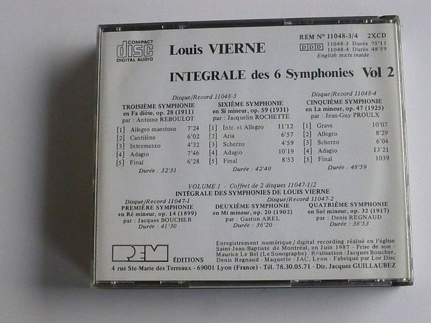 Louis  Vierne - Integrale des 6 Symphonies vol.2 (2 CD)