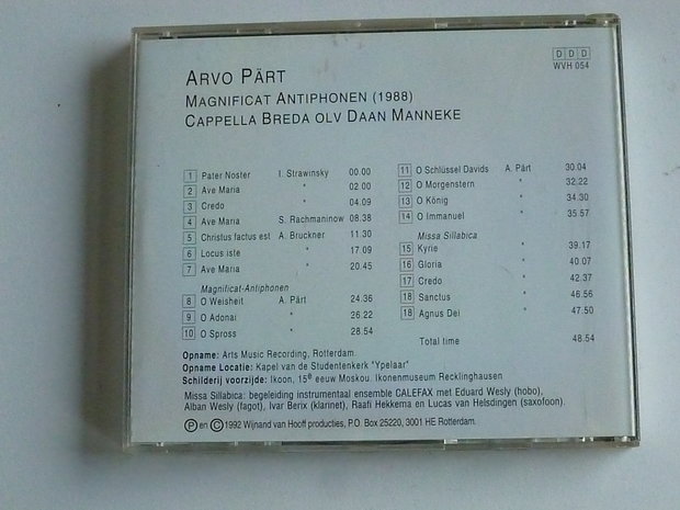 Arvo Part - Magnificat Antiphonen / Daan Manneke