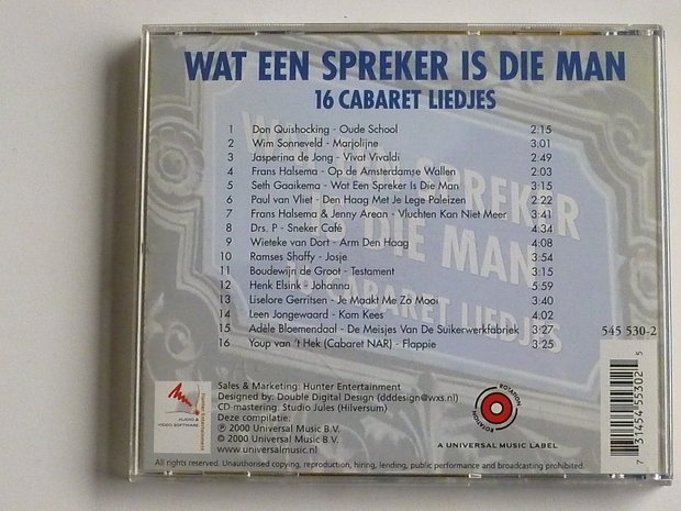 Wat een spreker is die man - 16 Cabaret liedjes