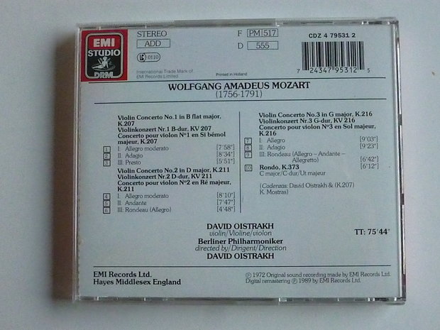 Mozart - Violin Concertos 1,2&3 / David Oistrakh