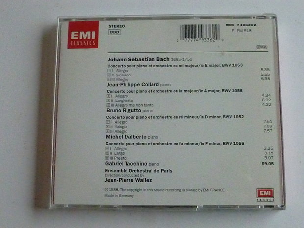 J.S. Bach - 4 Concertos pour piano / jean-pierre wallez