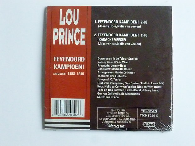 Lou Prince - Feyenoord Kampioen (CD Single) Nieuw