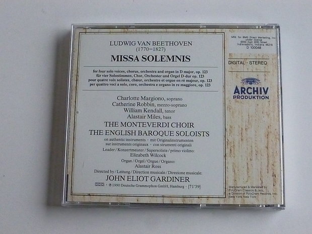 Beethoven - Missa Solemnis / John Eliot Gardiner (usa)