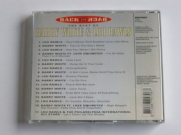 Barry White & Lou Rawls - Back to Back / the best of
