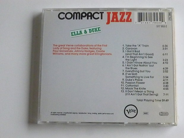 Ella Fitzgerald and Duke Ellington - Compact Jazz